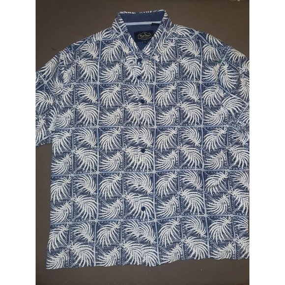 Nat Nast, blue Hawaiian button-down, men’s collared shirt, silk blend size XL - Picture 1 of 6